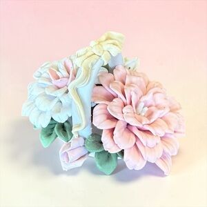 Vintage porcelain Capodimonte flower basket figurine